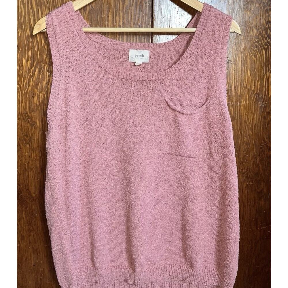 Perch by Blu Pepper Pink Coastal Minimalist Neutral Slouchy Tank Top Women's 2XL